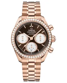 Omega Speedmaster Co-Axial Chronograph 38mm Automatic Brown Dial Diamond Bezel