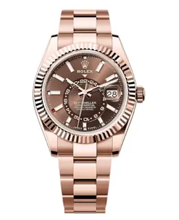 Authentic Rolex Sky-Dweller M336935-0002 Rose Gold Chocolate Dial Men's Watch