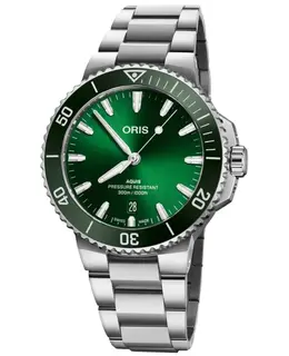 Oris Aquis Date 41.5mm Automatic Green Dial Steel Men's Watch Ref. 0173377874157-07