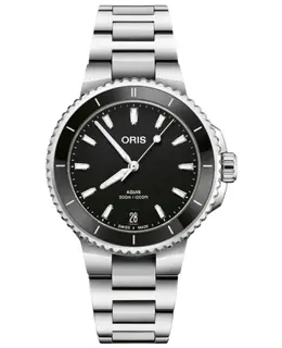 Authentic Oris Aquis Date Watch 36.5mm Automatic Black Dial Steel Women's Model:017337729415-07