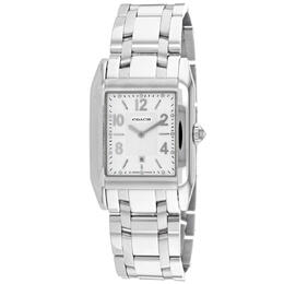 Coach White Dial Quartz Mens Watch with Stainless Steel Bracelet, Model: 14600490