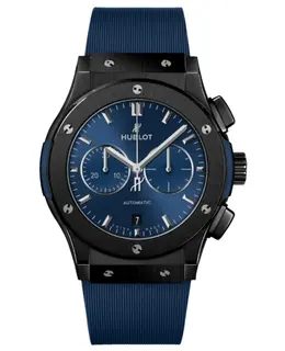 Hublot Classic Fusion Chronograph Ceramic Automatic Blue Dial Rubber Strap Men's Watch 541.cm.7170.rx