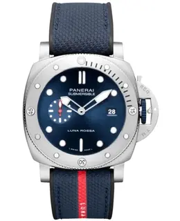 Panerai Submersible Luna Rossa QuarantaQuattro Automatic Blue Dial Rubber Strap Men's Watch pam01391