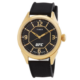 Timex UFC Street Mens Watch TW2V56000 - Black Dial, Gold-Tone