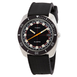 Timex Q Reissue 1971 Men's Quartz Black Dial Watch TW2W22400