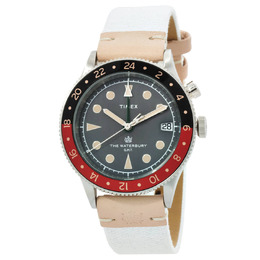 Men's Analog Quartz GMT Watch with Silver-tone Stainless Steel Case and Taupe Fabric Strap