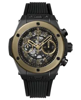 Hublot Big Bang Unico Magic Automatic Skeleton Dial Gold Bezel Ceramic Black Rubber Strap Men's Watch 421.cm.1130.rx