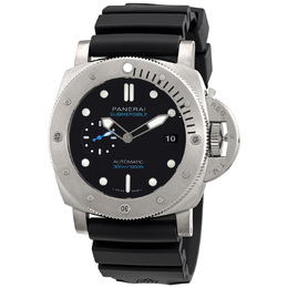 Pre-owned Panerai Submersible 47mm Automatic Black Dial Mens Watch pam02305