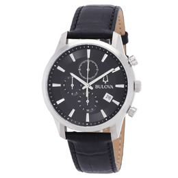 Bulova Sutton Chronograph Quartz Black Dial Mens Watch 96b403