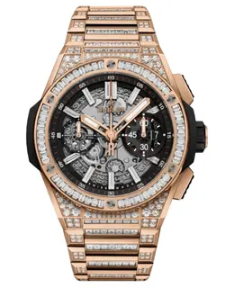Hublot Big Bang Integral King Gold Jewellery Automatic Chronograph Skeleton Dial Diamond Bezel 18K Rose Gold Men's Watch 451.ox.1180.ox.9804 451.OX.11