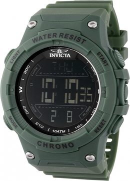 Invicta Men's Racing Alarm Chronograph GMT Quartz Digital Watch - Green Plastic Case with Strap, 52mm