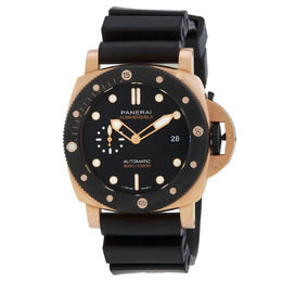 Panerai Submersible Goldtech OroCarbo Automatic Black Dial Mens Watch pam01070
