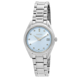 Seiko Diamonds Quartz Blue Dial Ladies Watch, Model: SUR581P1