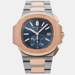 Patek Philippe 5980/1AR-001 Blue Dial, 18K Rose Gold & Stainless Steel Nautilus Automatic Mens Watch - 40mm