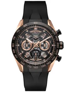 Tag Heuer Carrera Chronograph Extreme Sport Automatic Skeleton Dial Rose Gold Black Rubber Strap Men's Watch cbu2050.ft6273