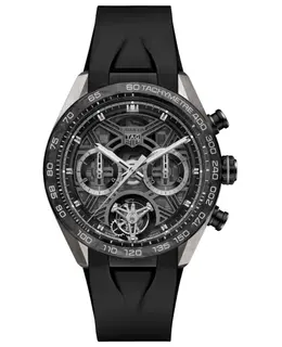 Tag Heuer Carrera Chronograph Tourbillon Extreme Sport Automatic Black Dial Titanium Rubber Strap Men's Watch cbu5080.ft6272