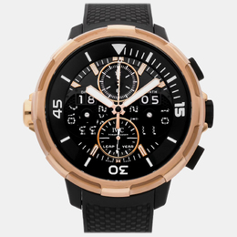 IWC Black 18k Rose Gold Aquatimer Automatic Men's Wristwatch - Model: 1041153