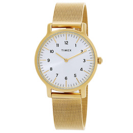 Timex Quartz Silver Dial Ladies Watch TW2U2280 (Gold-tone stainless steel case with gold-tone mesh bracelet)