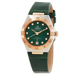Omega Constellation Automatic Chronometer Diamond Green Dial Ladies Watch 131.23.29.20.99.001