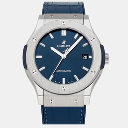 Hublot Blue Stainless Steel Classic Fusion 511.NX.7170.LR Automatic Men's Wristwatch 42 mm 1042836