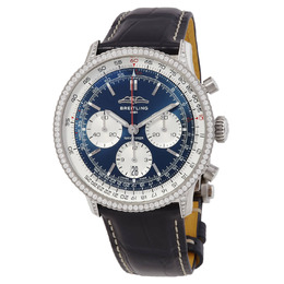 Breitling Navitimer B01 Chronograph Automatic Diamond Blue Dial Watch AB0139631C1P1