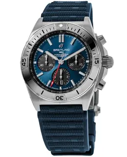 Breitling Chronomat B01 42 AB0134101C1S1 Blue Dial Rubber Strap Men's Automatic Chronograph