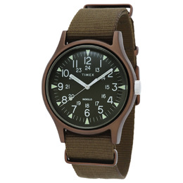 Timex MK1 Quartz Green Dial Mens Watch, Model TW2R37500VQ - Classic Analog Watch with Night Light