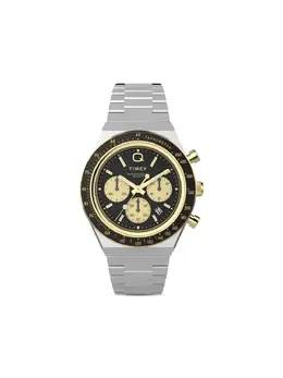 Timex Q 41mm Stainless Steel Automatic Movement Index Dial Stick Hands Chronograph Sub-dials Tachymeter Bezel Day-Date Display Acrylic Link Bracelet Push Button Folding Clasp Water Resistant Up to 5 ATM - Article: 25002121