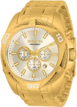 Invicta Bolt Chronograph Quartz Gold Dial Mens Watch 34123