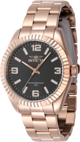 Invicta 47476 - Ladies' Quartz Watch Black Dial Rose Gold Tone
