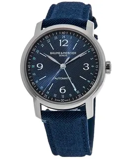 Baume & Mercier Classima Automatic GMT Dual Time Blue Dial Men's Watch Model 10734