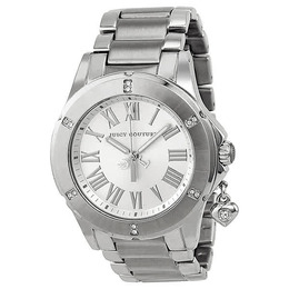Juicy Couture Ladies Rich Girl Silver Dial Stainless Steel Watch 1900893