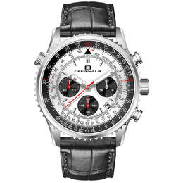 Oceanaut Flight Chronograph Quartz Silver Dial Mens Watch OC0126