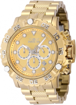 47184 Invicta Subaqua Poseidon Mens Chronograph GMT Quartz Gold Dial Watch
