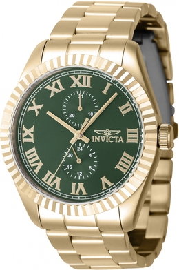 Invicta 47430 Specialty Mens GMT Analog Quartz Green Dial Watch with Date & Subdials