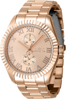 Invicta Specialty 47433 Mens Quartz GMT Watch Rose Gold Dial
