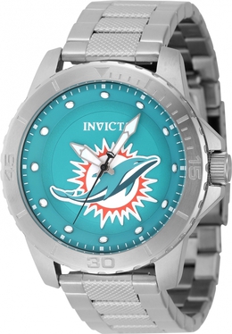 Invicta Nfl Miami Dolphins 48087 Mens Watch Light Blue Dial