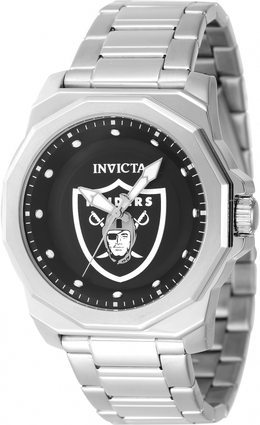 Invicta NFL Las Vegas Raiders Mens Quartz Black Dial Watch, Article 47922
