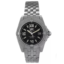 Breitling Pre-owned Ladies' Quartz Chronometer - Black Dial A71356
