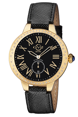 GV2 Gevril Astor Quartz Diamond Black Dial Ladies Watch