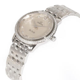 Pre-owned Omega De Ville Diamond Silver Dial Ladies Watch 42415276052001