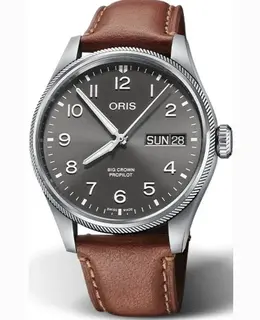 Oris Big Crown ProPilot Grey Dial Leather Strap Automatic Chronograph Men's Watch 01 752 7760