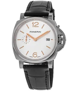 Panerai Luminor Due 42mm Automatic White Dial Leather Strap Men's Watch pam01388
