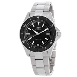 Mido Ocean Star Automatic Black Dial Ladies Watch, Model No. M0262071105100