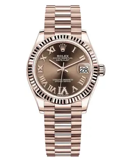 Rolex Datejust 31 M278275-0025 Everose Gold Roman Dial Chocolate Diamond Luxury Watch
