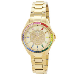 Bulova Phantom Quartz Crystal Champagne Dial Mens Watch 97a179