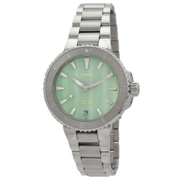Oris Aquis Automatic 36.5mm Green Dial Watch 01 733 7770 4157-07 8 18 05P oris 01 733 7770 415707 8 18 05p