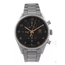 Pre-owned Tag Heuer Carrera Chronograph Automatic Black Dial Mens Watch car2014-0