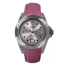 Pre-owned Tudor Prince Date Automatic Diamond Purple Dial Ladies Watch 79440P