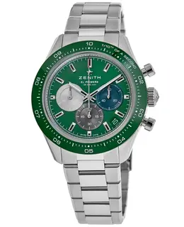 Brand New Authentic Zenith Chronomaster Sport Automatic Chronograph Green Dial Steel Men's Watch Model 03.3119.3600/56.M3100